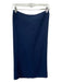 Jenni Kayne Size M Navy Acetate Blend Tie Waist Midi Front Slit Skirt Navy / M