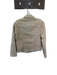 L'agence Size M Tan Cotton Blend Raw Hem Denim Cropped Jacket Tan / M