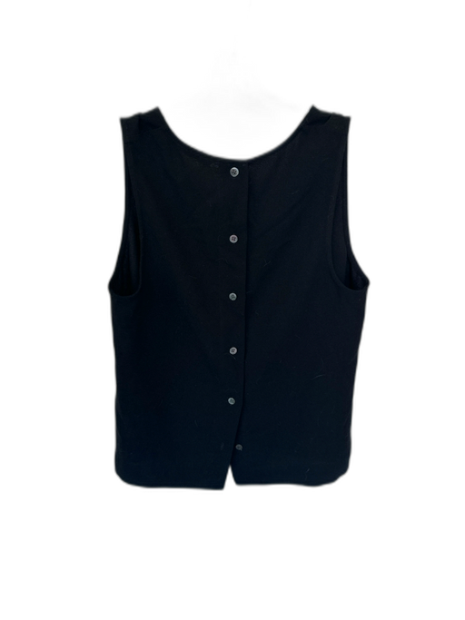 Jenni Kayne Size S Black Acetate Sleeveless V Neck Back Buttons Top Black / S