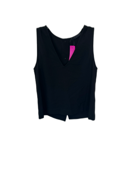 Jenni Kayne Size S Black Acetate Sleeveless V Neck Back Buttons Top Black / S