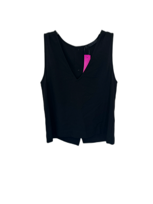Jenni Kayne Size S Black Acetate Sleeveless V Neck Back Buttons Top Black / S