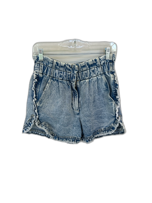 Sea New York Size 4 Light Wash Cotton Blend Acid Wash High Waist Ruffles Shorts Light Wash / 4