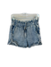 Sea New York Size 4 Light Wash Cotton Blend Acid Wash High Waist Ruffles Shorts Light Wash / 4