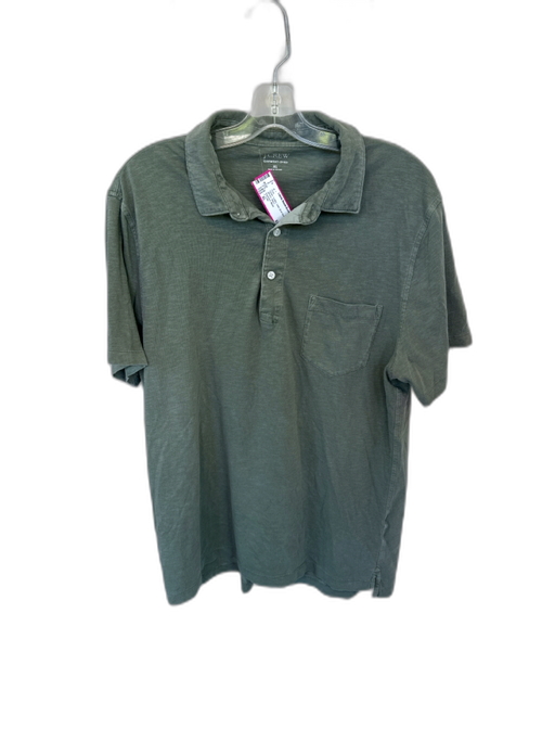 J. Crew Size XL Green Cotton Solid Men's Polo Green / XL