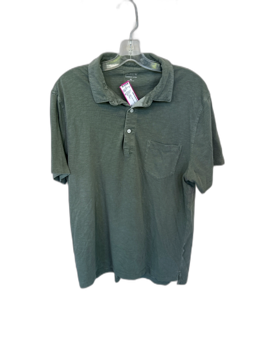 J. Crew Size XL Green Cotton Solid Men's Polo Green / XL