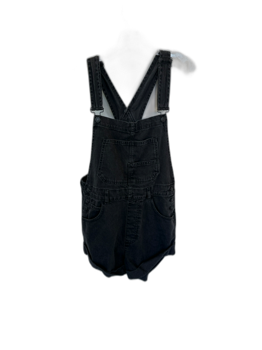 We The Free Size M Black Cotton Cuffed Denim Romper Black / M