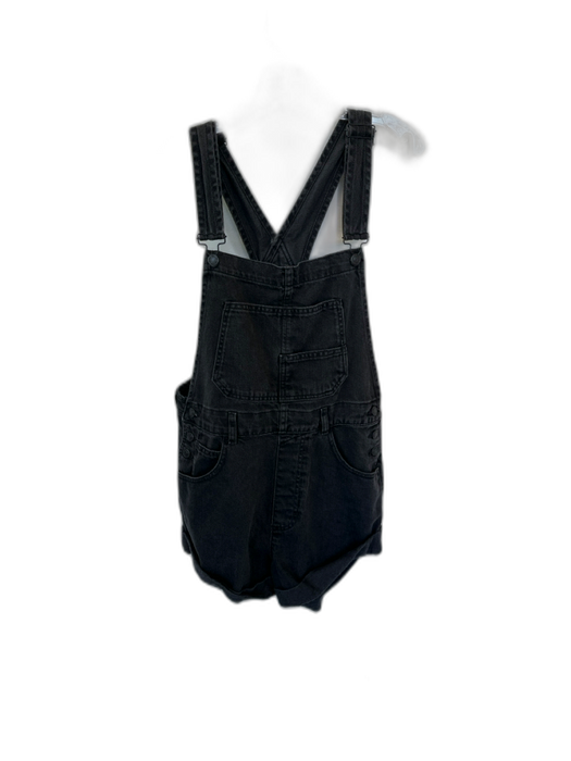 We The Free Size M Black Cotton Cuffed Denim Romper Black / M