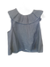 Tibi Size 6 Gray & White Cotton Flutter Sleeves Pinstripe Ribbon Detail Top Gray & White / 6