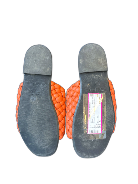 Simon Miller Shoe Size 37 Orange & Black Leather Braided Mules Orange & Black / 37