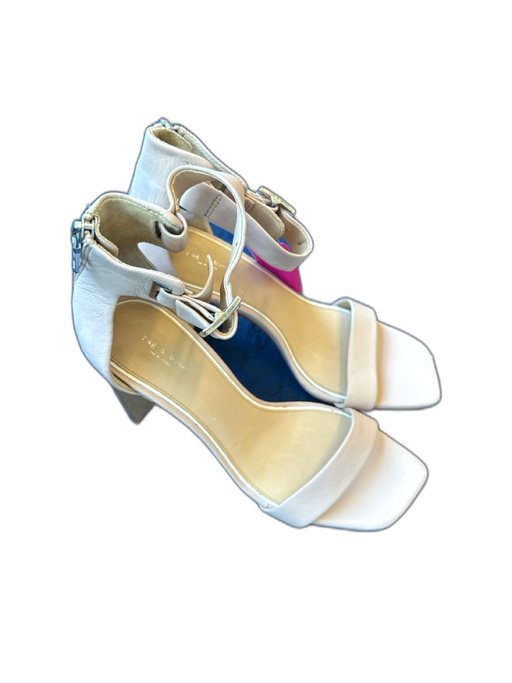 Rag & Bone Shoe Size 37 Blush Leather Block Heel Back Zip Square Toe Sandals Blush / 37