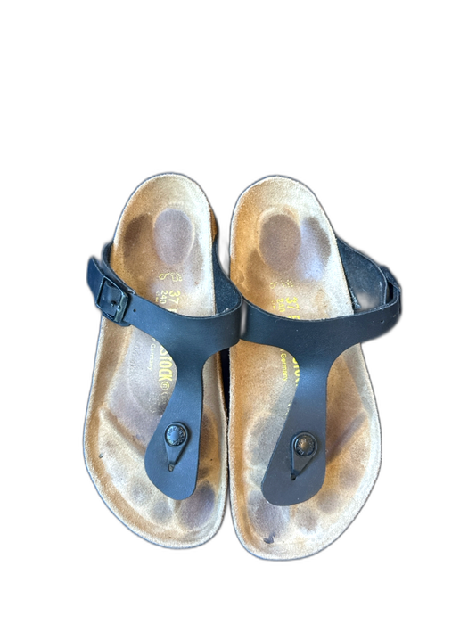 Birkenstock Shoe Size 37 Black & Brown Leather Cork Thong Sandals Black & Brown / 37