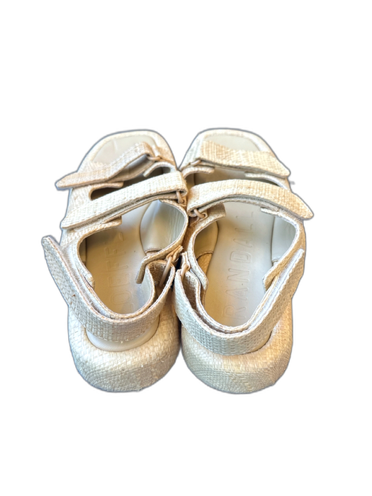 Loeffler Randall Shoe Size 6.5 Tan Straw Velcro Square Toe Sandals Tan / 6.5