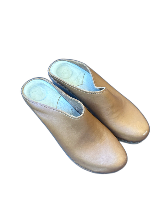 No. 6 Shoe Size 37 Brown Leather Wood Wedge Clogs Brown / 37