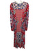 Free People Size S Red & Multi Missing Fabric Tag Mixed Print V Neck Dress Red & Multi / S