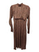 Free People Size 4 Tan & black Polyester Leopard Print Open Back Tie Neck Dress Tan & black / 4