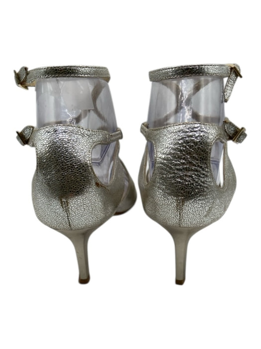 Jimmy Choo Shoe Size 36.5 Champagne Leather Upper Metallic Strappy Sandals Champagne / 36.5