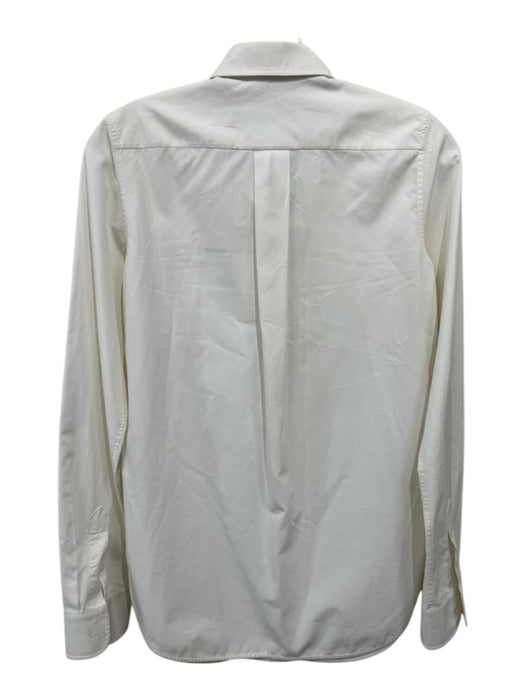 Celine Size 34 / XS White & Green Cotton Long Sleeve Button Down Collar Top White & Green / 34 / XS