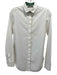 Celine Size 34 / XS White & Green Cotton Long Sleeve Button Down Collar Top White & Green / 34 / XS