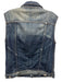 Rag & Bone Jean Size S Dark Blue Cotton Denim Faded Button Down Distressed Vest Dark Blue / S