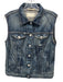 Rag & Bone Jean Size S Dark Blue Cotton Denim Faded Button Down Distressed Vest Dark Blue / S