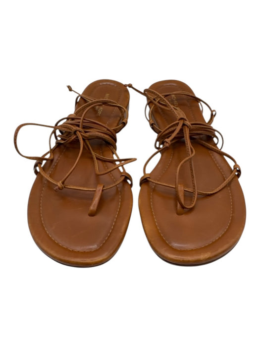 Michael Kors Collection Shoe Size 37 Tan Brown Leather Tie Detail Thong Sandals Tan Brown / 37