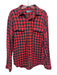Polo Size L Red & Black Cotton Plaid Button Up Front Pockets Long Sleeve Shirt Red & Black / L