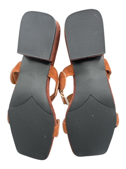 Lacceti Shoe Size 35 Brown Suede Circles Low Block Heel Mule Sandals Brown / 35