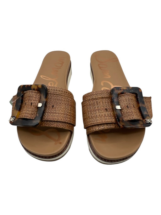 Sam Edelman Shoe Size 5 Brown & White textile upper Woven Tortoiseshell Sandals Brown & White / 5