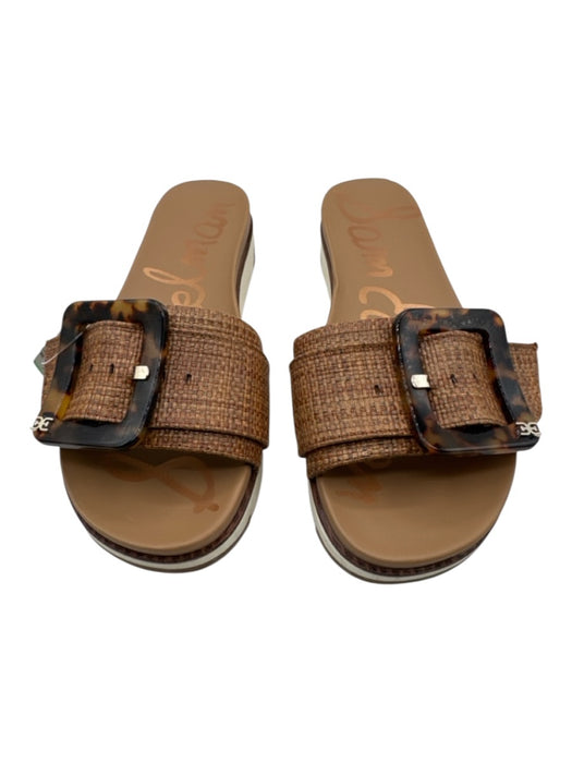 Sam Edelman Shoe Size 5 Brown & White textile upper Woven Tortoiseshell Sandals Brown & White / 5
