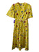 Pearl by Lela Rose Size 2 Yellow & Multi Cotton Floral Embroidered V Neck Dress Yellow & Multi / 2