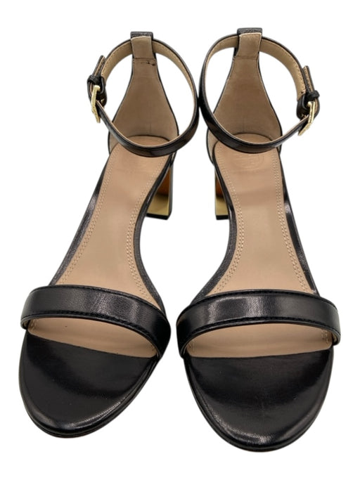 Tory Burch Shoe Size 8 Black & Gold Leather Toe Strap Ankle Strap Sandals Black & Gold / 8