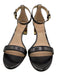 Tory Burch Shoe Size 8 Black & Gold Leather Toe Strap Ankle Strap Sandals Black & Gold / 8