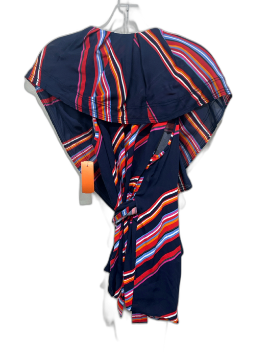 Tory Burch Size S navy blue & multi Silk & Viscose Flutter Sleeves Stripes Top navy blue & multi / S