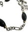 David Yurman Black Sterling Silver Gold Detail Chain Onyx Toggle Clasp Bracelet Black