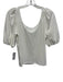 Theory Size S White Cotton Short Puff Sleeve Scoop Neck Top White / S