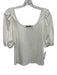 Theory Size S White Cotton Short Puff Sleeve Scoop Neck Top White / S