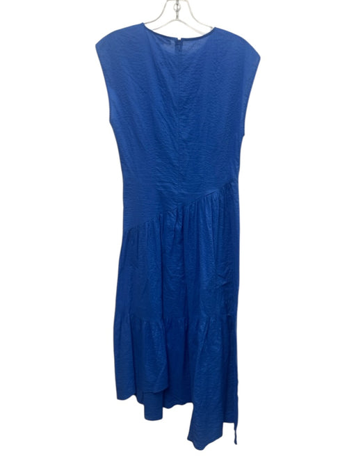 Frame Size XS Blue Cotton Seersucker Sleeveless Midi Dress Blue / XS
