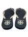 Tory Burch Shoe Size 7.5 White & Black Leather Logo Flip flop Stripe Sandals White & Black / 7.5