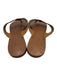 Tory Burch Shoe Size 7 Brown & Gold Leather Logo Flip flop Thong Strap Sandals Brown & Gold / 7