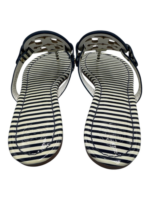 Tory Burch Shoe Size 7 Navy & white Cheetah Print Flip flop Thong Strap Sandals Navy & white / 7