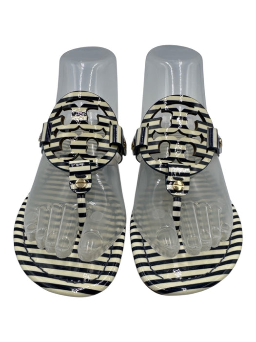 Tory Burch Shoe Size 7 Navy & white Cheetah Print Flip flop Thong Strap Sandals Navy & white / 7