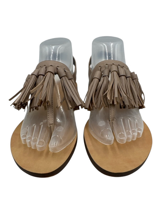 Rebecca Minkoff Shoe Size 7.5 Tan & Taupe Leather Thong Strap Tassels Sandals Tan & Taupe / 7.5