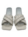 Journee Collection Shoe Size 7.5 White Leather Criss Cross Open Toe Puff Sandals White / 7.5