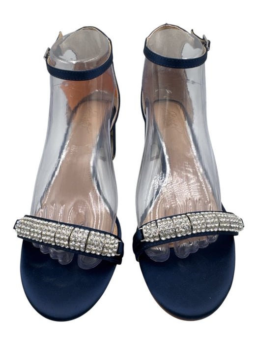 Jewel Badgley Mischka Shoe Size 8 Navy blue & silver Satin Bedazzled Sandals Navy blue & silver / 8