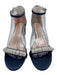 Jewel Badgley Mischka Shoe Size 8 Navy blue & silver Satin Bedazzled Sandals Navy blue & silver / 8