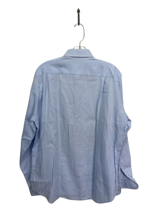 Boss Size 15.5 Light blue Cotton Striped Button Down Men's Long Sleeve Shirt 15.5