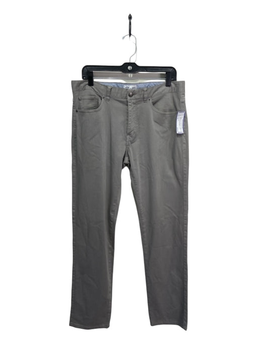 Peter Millar Size 34 Light Gray Cotton Blend Solid Khakis Men's Pants 34