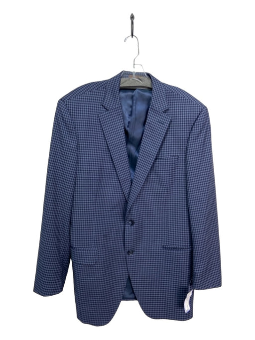 Peter Millar Navy & Blue Wool Blend Plaid 2 Button Men's Blazer 42T