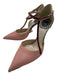 Christian Dior Shoe Size 36 Pink & Red Leather Stiletto Ankle Strap Pumps Pink & Red / 36