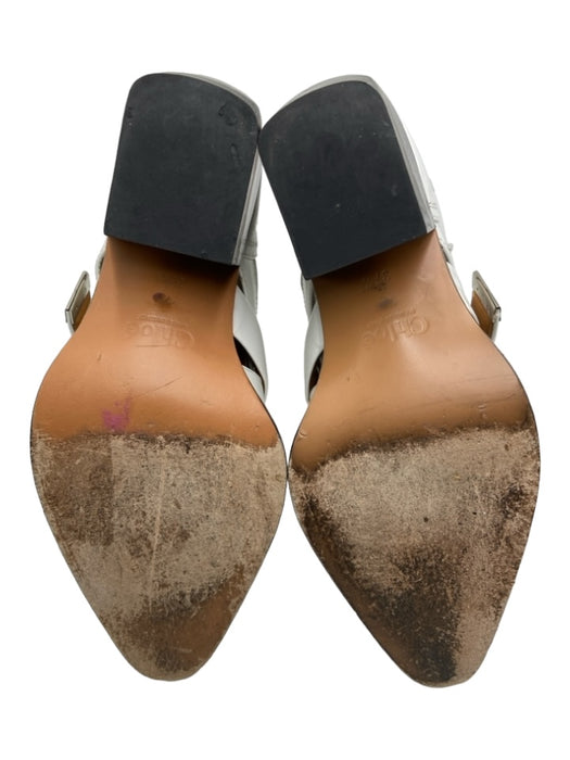 Chloe Shoe Size 37.5 White & Black Leather strap lace up Cuban Heel Cutout Boots White & Black / 37.5
